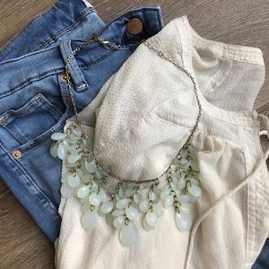 Mint green jewels statement necklace